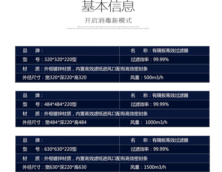 有隔板高效過濾器